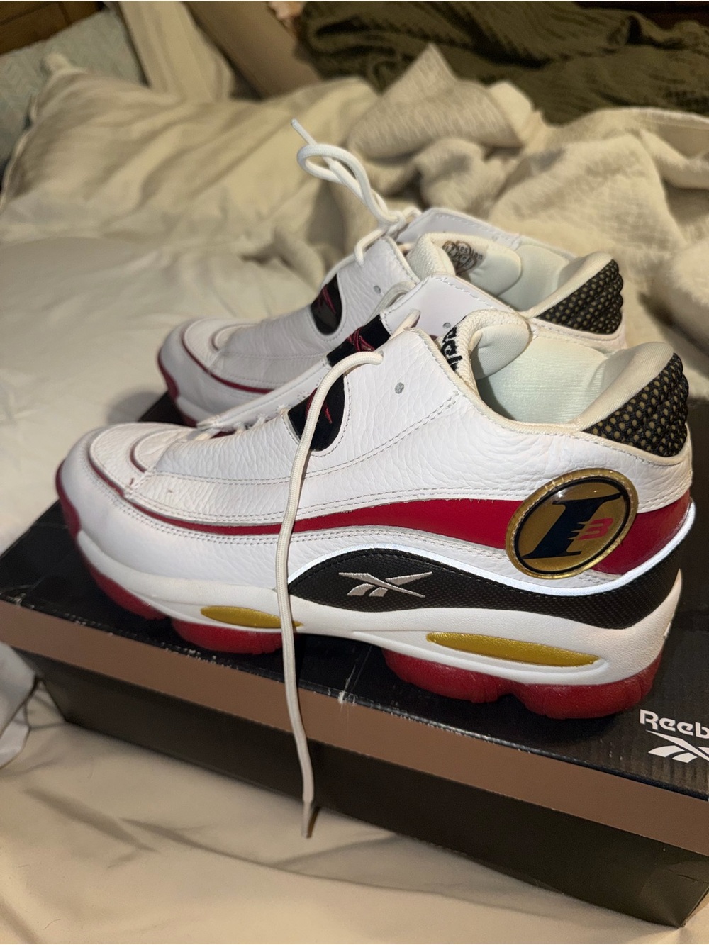 Reebok Iverson (The Answer DMX) 10.5 Men’s Red & Gold Leather Sneakers
